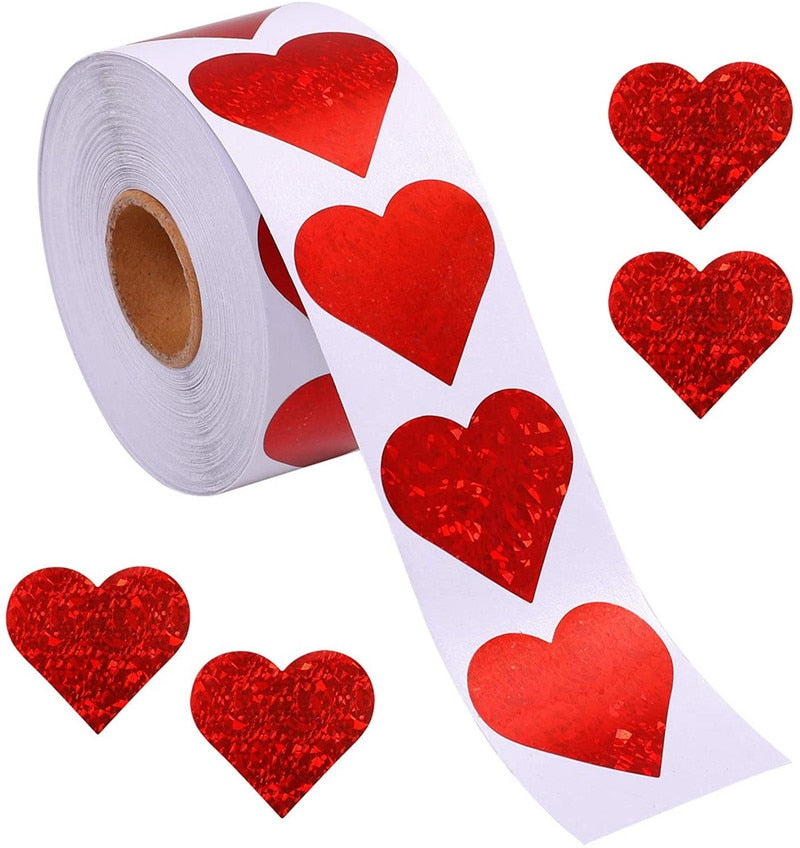 500pcs heart shape labels  stickers